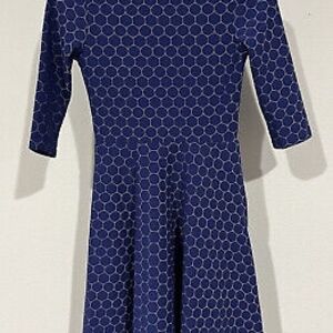 Leota Blue and White Fit and Flare Dress